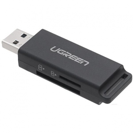Кардридер UGREEN CM104 (40752) USB 3.0 to TF + SD Dual Card Reader.  черный - фото 3
