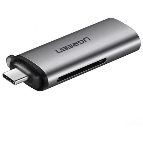 Кардридер UGREEN CM184 (50704) USB-C TF + SD Card Reader. серый - фото 3