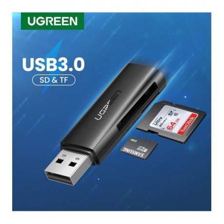 Кардридер UGREEN CM264 (60722) USB3.0 Multifunction Card Reader.  черный - фото 7