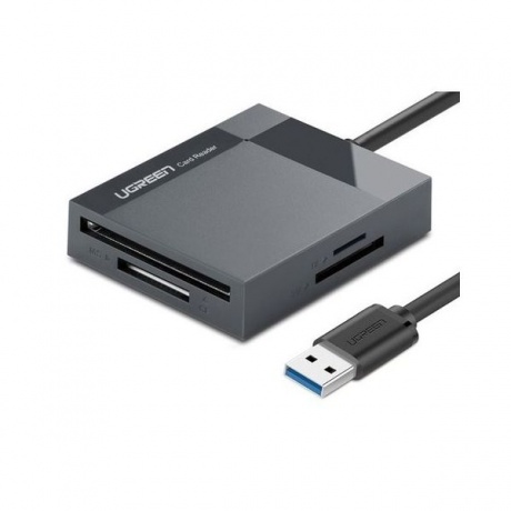 Кардридер UGREEN CR125 (30333) USB 3.0 All-in-One Card Reader. 50 см. серый - фото 1