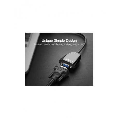 Конвертер UGREEN MM105 (40253) HDMI to VGA Converter without Audio. черный - фото 13
