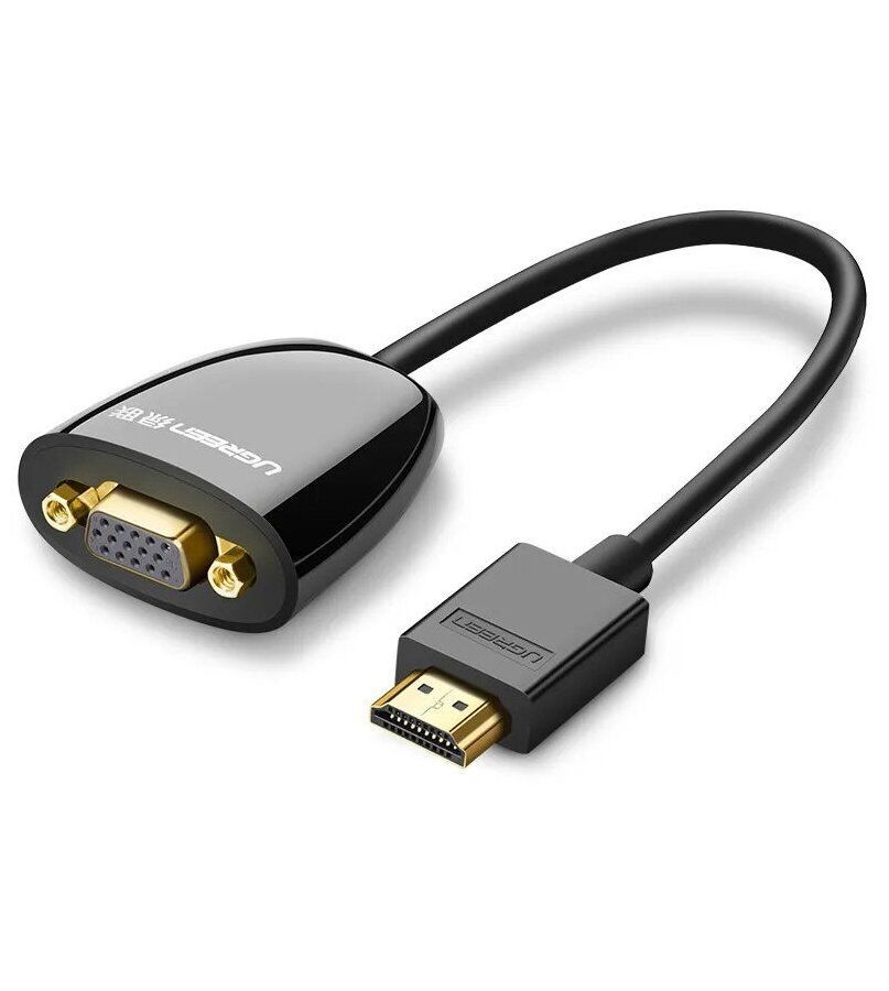 Конвертер UGREEN MM105 (40253) HDMI to VGA Converter without Audio. черный