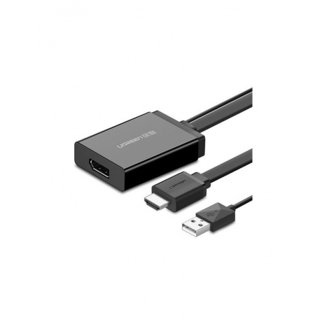 Конвертер UGREEN MM107 (40238) HDMI + USB to DP Converter. 0,5 м. черный - фото 1