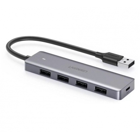 Хаб UGREEN CM219 (50985) 4-Ports USB A 3.0 Hub. серый - фото 1