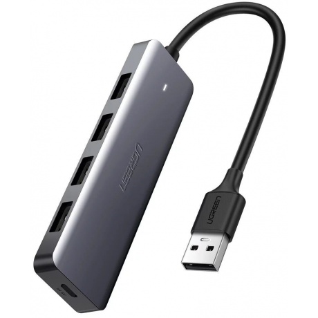 Хаб UGREEN CM219 (50985) 4-Ports USB A 3.0 Hub. серый - фото 2