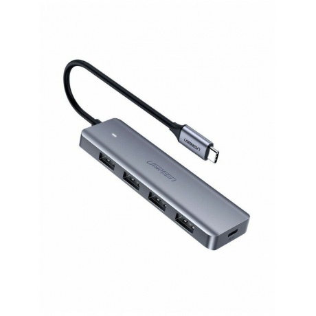 Хаб UGREEN CM219 (70336) 4-Ports USB-C 3.0 Hub. серый - фото 3