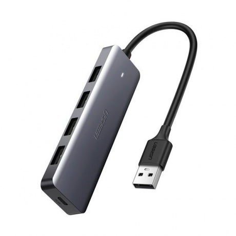 Хаб UGREEN CM219 (70336) 4-Ports USB-C 3.0 Hub. серый - фото 4