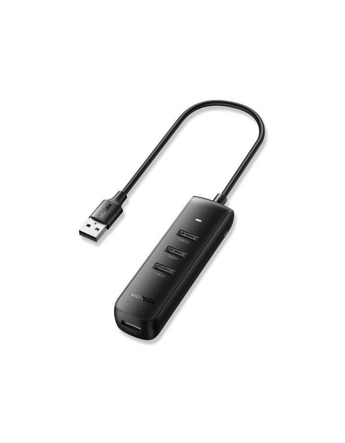 Хаб UGREEN CM416 (10915) USB 3.0 4-Port Hub. провода: 25 см. черный usb хаб ugreen cr113 20291 usb 3 0 4xusb 3 0 hub 1 метр чёрный
