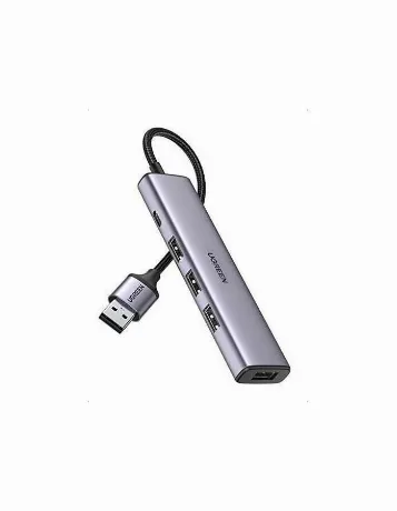 Хаб UGREEN CM473 (20805) USB 3.0 to 4*USB 3.0 Hub. серый космос