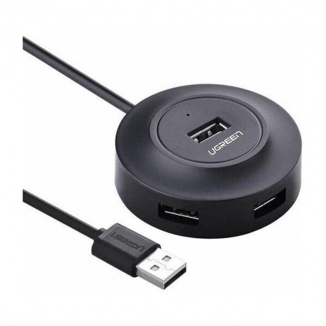 

Хаб UGREEN CR106 (20277) USB 2.0 Hub 4 Ports. 1 м. черный