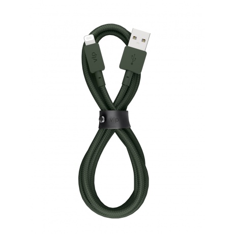 Дата-кабель VLP Nylon Cable USB A - Lightning MFI, 1.2м, темно-зеленый - фото 3