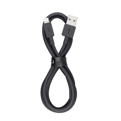 Дата-кабель VLP Nylon Cable USB A - Lightning MFI, 1.2м, черный - фото 3