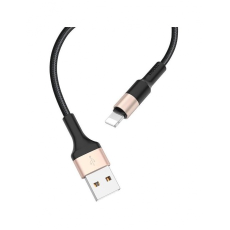 Дата-кабель Hoco X26 Xpress, USB - Lightning, черно-золотой (80183) - фото 1
