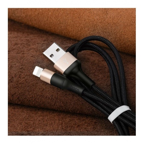 Дата-кабель Hoco X26 Xpress, USB - Lightning, черно-золотой (80183) - фото 2