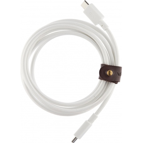 Дата-кабель VLP Nylon Cable USB C - USB C, 1.2м, белый - фото 2