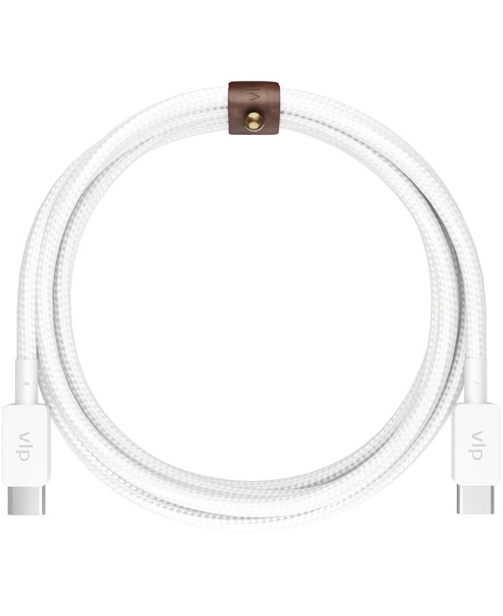 Дата-кабель VLP Nylon Cable USB C - USB C, 1.2м, белый