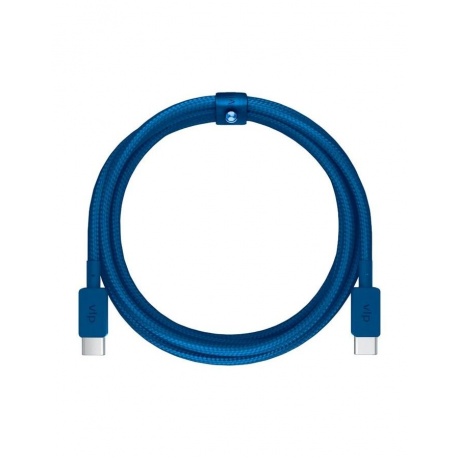 Дата-кабель VLP Nylon Cable USB C - USB C, 1.2м, темно-синий - фото 1