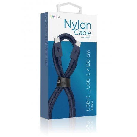 Дата-кабель VLP Nylon Cable USB C - USB C, 1.2м, темно-синий - фото 2