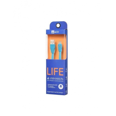 Кабель ACD-Life MicroUSB - USB-A, 1м, синий (ACD-U920-M1L) - фото 3