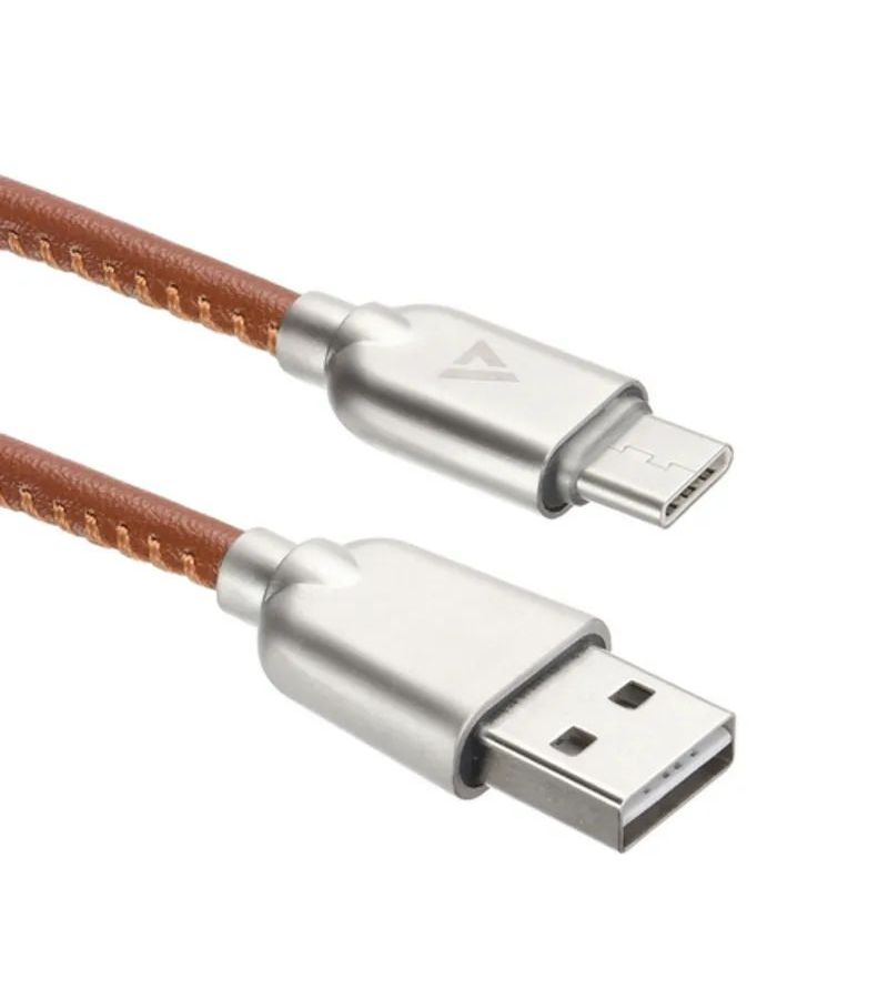 кабель acd acd c mpo f mpo f 12om3 type b 1 м 1 шт голубой Кабель ACD-Allure Type-C - USB-A Кожа, 1м, коричневый (ACD-U926-C2N)