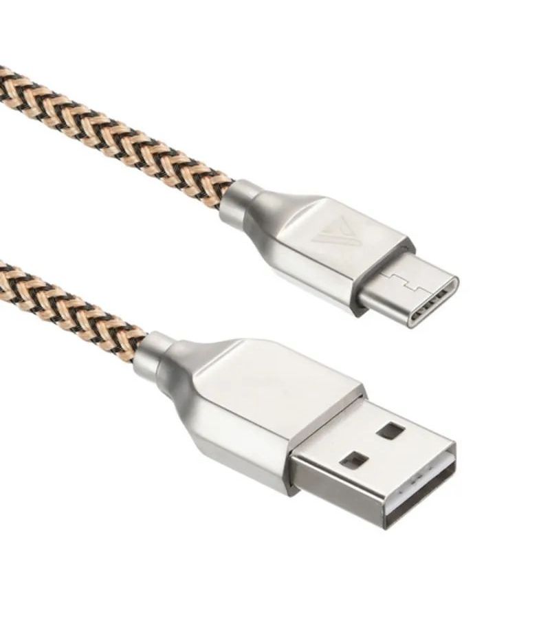 Кабель ACD-Titan Type-C - USB-A Нейлон, 1м, желто-черный (ACD-U927-C2Y) usb кабель acd allure microusb usb a кожа 1м черный acd u926 m1b