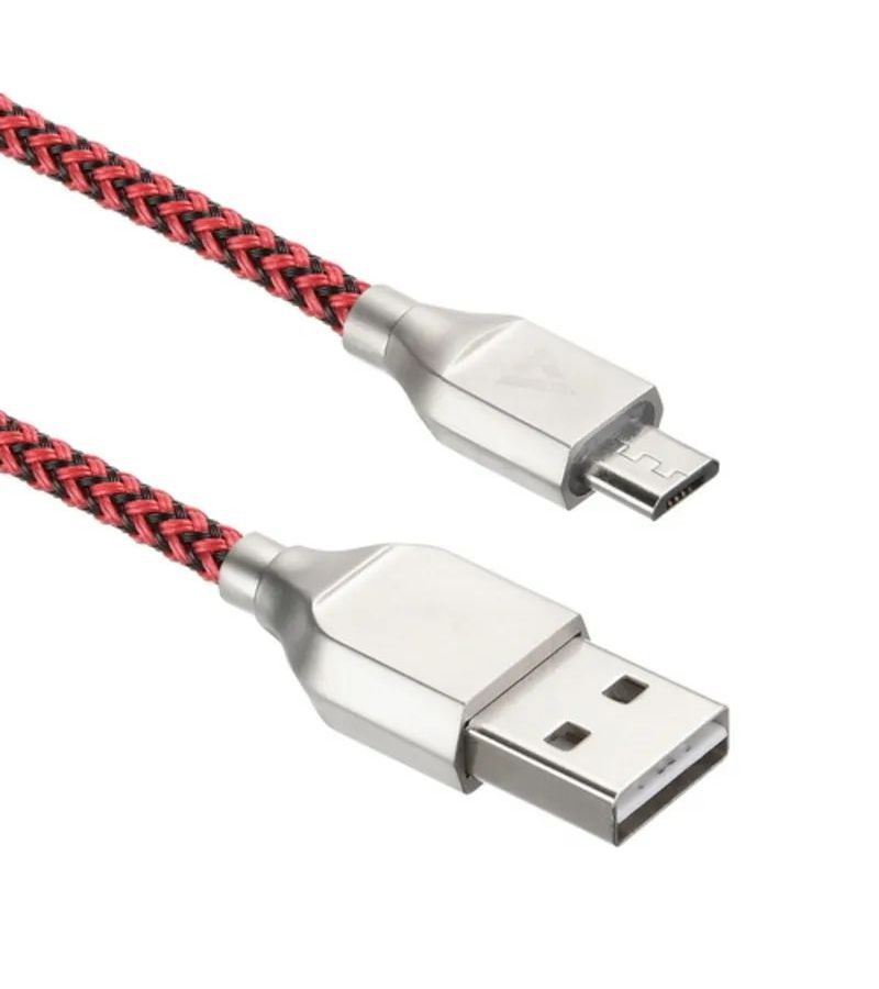 Кабель ACD-Titan MicroUSB - USB-A, 1м, красно-черный (ACD-U927-M1R) кабель microusb 1м acd acd u926 m1b круглый черный