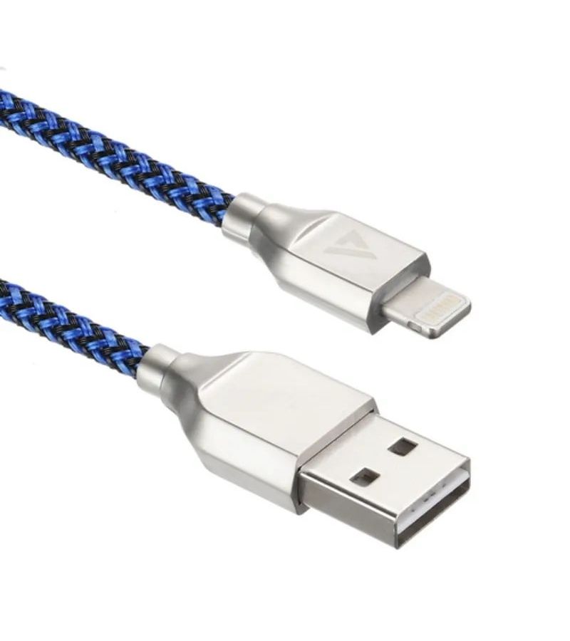 Кабель ACD-Titan Lightning - USB-A, 1м, сине-черный (ACD-U927-P5L) кабель acd allure microusb usb a кожа 1м белый acd u926 m1w