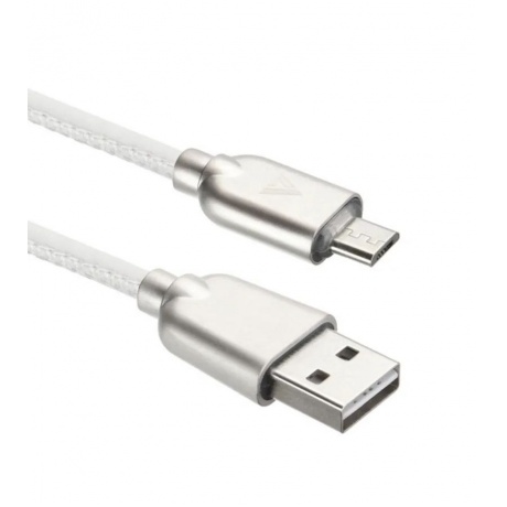 Кабель ACD-Allure MicroUSB - USB-A Кожа, 1м, белый (ACD-U926-M1W) - фото 1