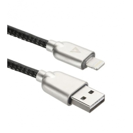 Кабель ACD-Allure Lightning - USB-A Кожа, 1м, черный (ACD-U926-P5B) - фото 1