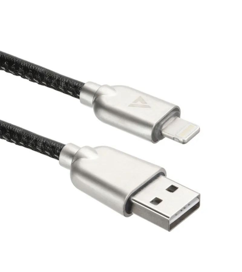 Кабель ACD-Allure Lightning - USB-A Кожа, 1м, черный (ACD-U926-P5B)