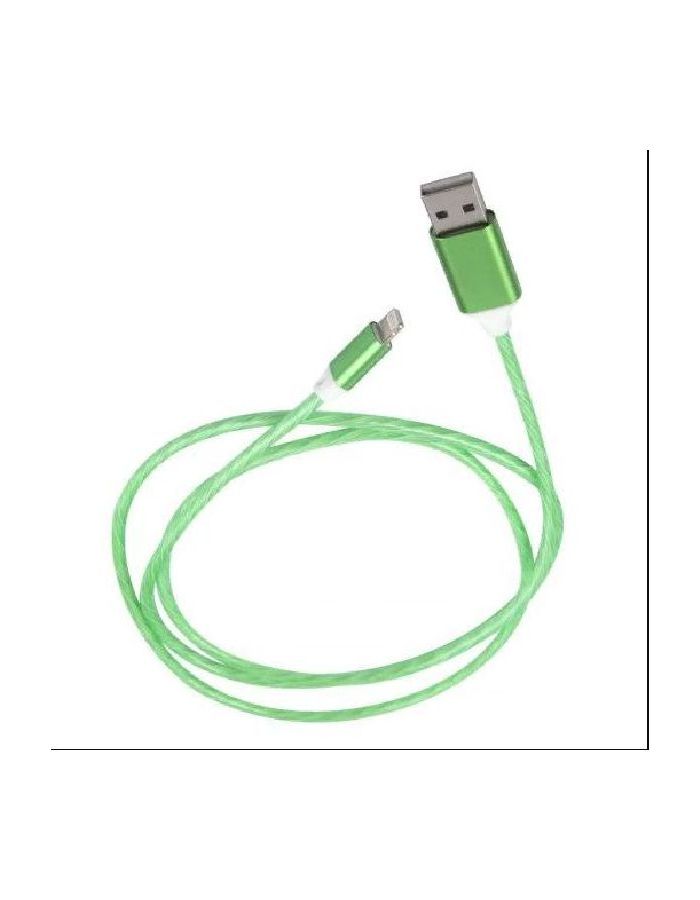 Дата-кабель Red Line USB – 8 – pin для Apple, 2А, нейлоновая оплетка, зеленый