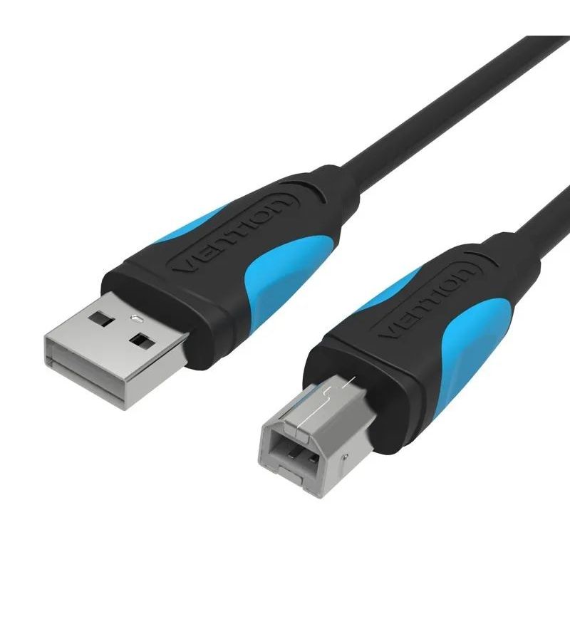 Кабель Vention USB 2.0 AM/BM - 8м. Черный (VAS-A16-B800) wireworld starlight 8 usb 2 0 a b flat cable 3 0m кабель usb тип a b s2ab3 0m 8