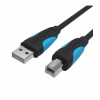 Кабель Vention USB 2.0 AM/BM  - 8м. Черный (VAS-A16-B800)
