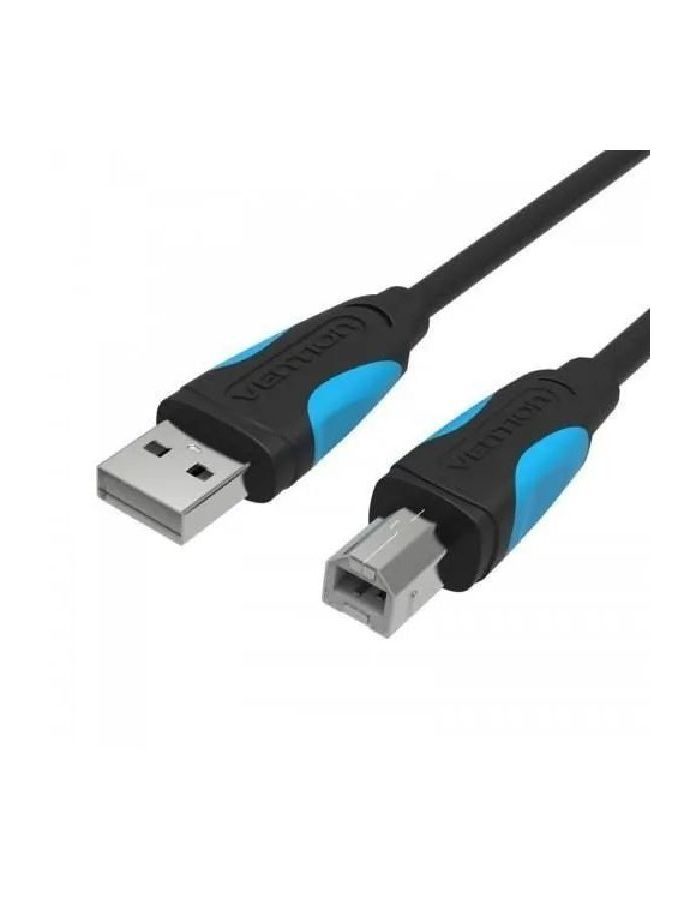 Кабель Vention USB 2.0 AM/BM - 1м. Черный (VAS-A16-B100) wireworld starlight 8 usb 2 0 a b flat cable 3 0m кабель usb тип a b s2ab3 0m 8