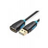 Кабель Vention USB 2.0 AM/AF - 1м Чёрный (CBCBF)