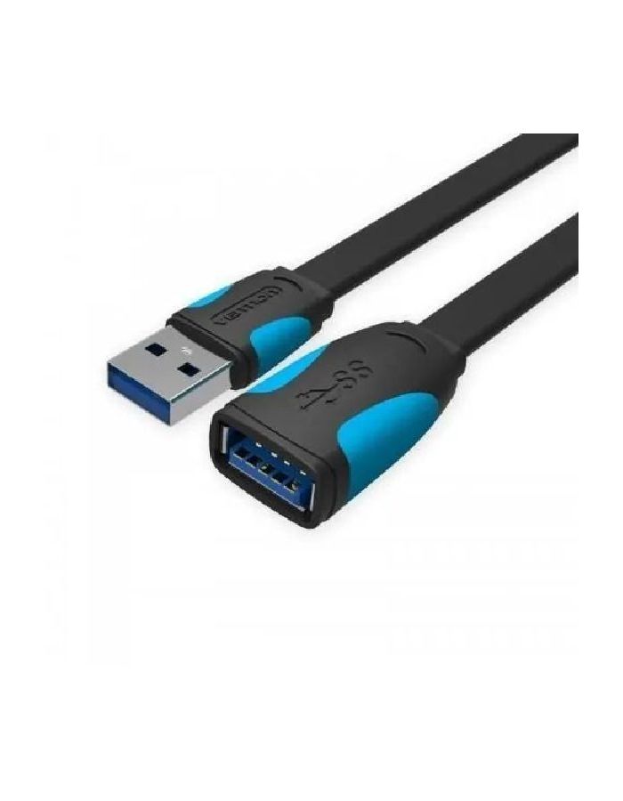 Кабель Vention USB 3.0 AM/AF - 3м плоский (VAS-A13-B300) удлинительный кабель 0 5 1 1 5 м usb разъем типа c папа мама удлинительный шнур usb кабеля удлинитель кабеля для передачи данных для ноутбуков