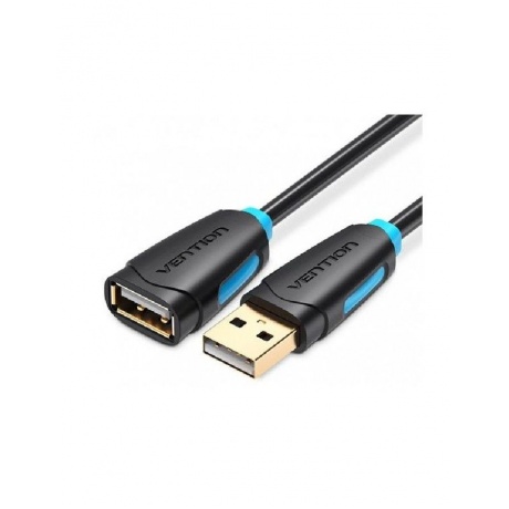 Кабель Vention USB 2.0 AM/AF - 0,5м Black Edition (VAS-A44-B050) - фото 1