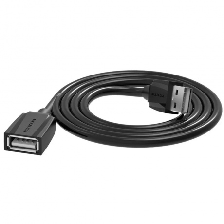 Кабель Vention USB 2.0 AM/AF - 0,5м Black Edition (VAS-A44-B050) - фото 2