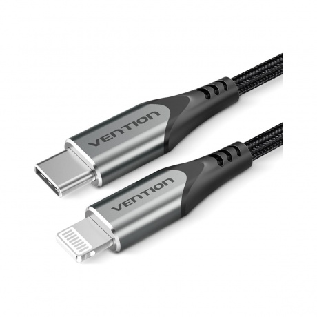 Кабель Vention USB 2.0 CM/Lightning 8M для iPad/iPhone - 1м. Серебристый (TACHF) - фото 2