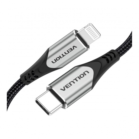 Кабель Vention USB 2.0 CM/Lightning 8M для iPad/iPhone - 1м. Серебристый (TACHF) - фото 4