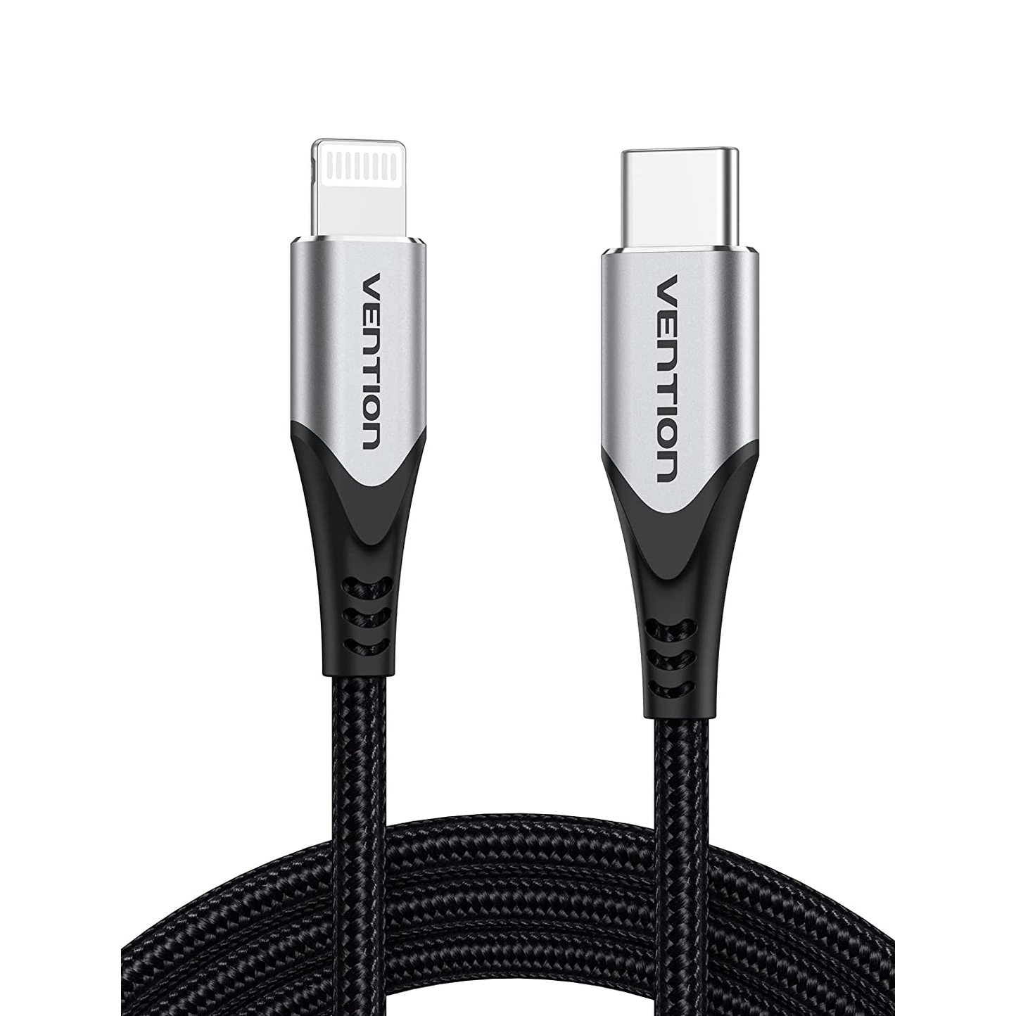 Кабель Vention USB 2.0 CM/Lightning 8M для iPad/iPhone - 1м. Серебристый (TACHF) usb кабель для iphone 13 12 11 pro max xr xs 8 7 6s 5 plus провод для быстрой зарядки для iphone ipad зарядный кабель шнур