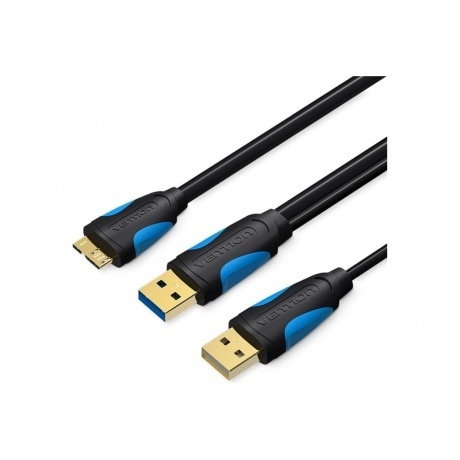 

Кабель Vention USB 3.0 AM/micro B, USB 2.0 AM - 0.5м (CQPBD), Черный