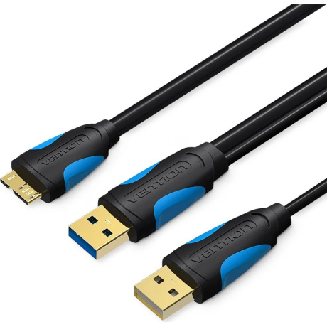 Кабель Vention USB 3.0 AM/micro B, USB 2.0 AM - 0.5м (CQPBD)