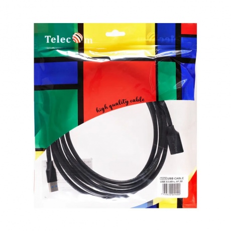 Кабель Telecom USB3.0 Am-Af 3m Telecom черный (TUS708-3M) - фото 2