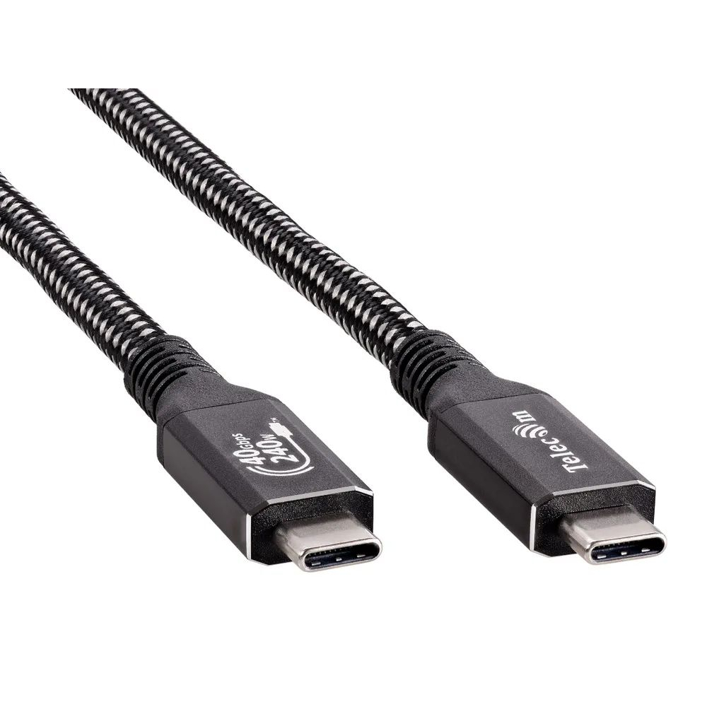 Кабель Telecom USB4 TypeCM/CM, PD 240W, медь, 1.5м (TUS840-1.5M) кабель usb4 type c на type c thunderbolt 3 pd 100вт 1 5 метра