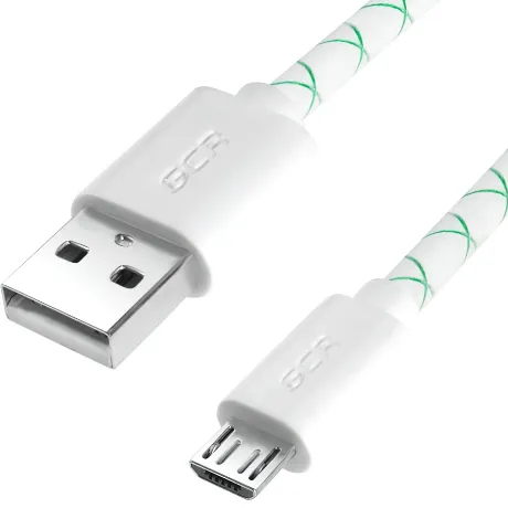 Кабель GreenConnect 0.3m MicroUSB, бело-зеленый (GCR-53208)