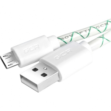 Кабель GreenConnect 0.3m MicroUSB, бело-зеленый (GCR-53208) - фото 2