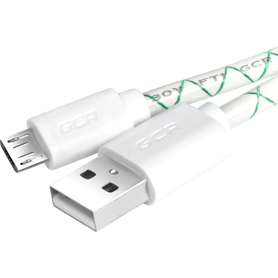 Кабель GreenConnect 0.3m MicroUSB, бело-зеленый (GCR-53208) - фото 2