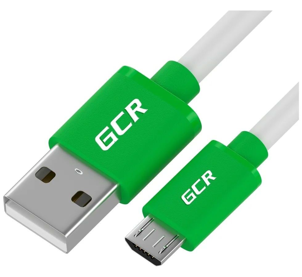 цена Кабель GreenConnect 0.15m MicroUSB, белый TPE (GCR-53285)