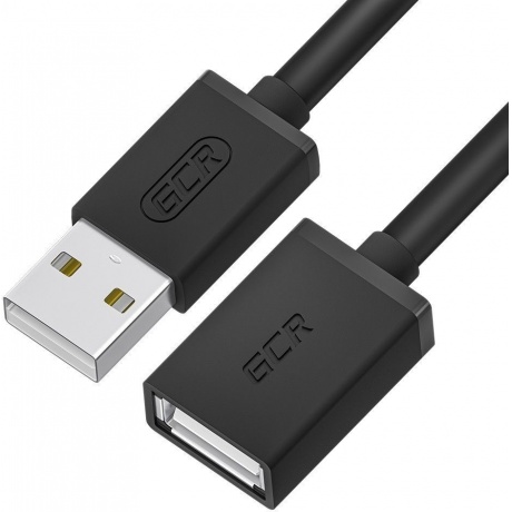 Кабель GreenConnect 1.0m USB AM/AF, черный (GCR-UEC6M-BB2S-1.0m)
